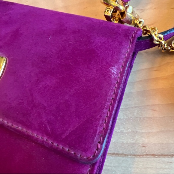 SALVATORE FERRAGAMO Suede Handbag with Matching Coin Purse *RARE* - Picture 13 of 14